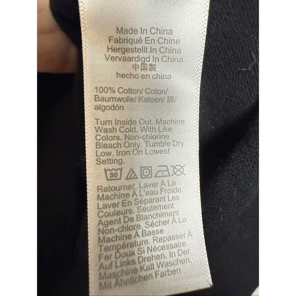 J.Crew Ruffle Mockneck Button Sweater Black 100% Cotton Women’s M BC568 - Picture 3 of 5